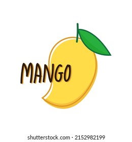 Mango vector. Mango on white background. logo design. Mango cartoon vector.