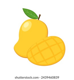 Mango vector. Mango sobre fondo blanco. diseño del logotipo. Mango vector de dibujos animados.