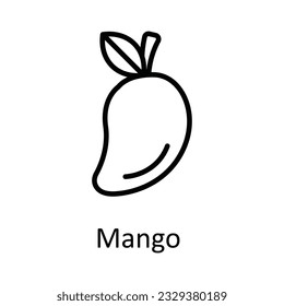 Ilustración de diseño de iconos del contorno del vector de mango. Símbolo de comida y bebida sobre fondo blanco archivo EPS 10 