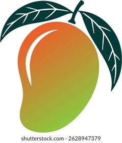 Mango Vektor Silhouette Design mit weißem Hintergrund