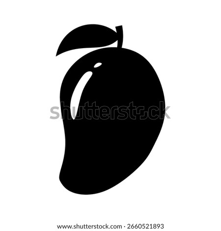 Mango vector silhouette icon isolated on white background
