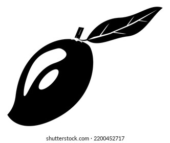 Mango vector, silhouette vector, isolated illustration abstract pattern on white background