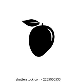Mango-Vektorsilhouette auf weißem Hintergrund.