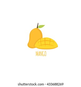 Mango Vector in White Background and Simple Composition