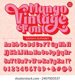 Mango vintage typography retro Font template