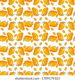 Papel pintado de mango, ilustración, vector sobre fondo blanco.