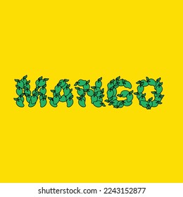 mango word text fruit letter for strain