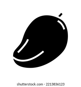 vectores de icono de glifo de fruta amarilla de mango. signo de fruta amarilla de mango. ilustración de símbolo aislado