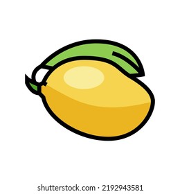 mango yellow leaf fruit color icon vector. mango yellow leaf fruit sign. isolated symbol illustration