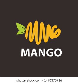 mango yellow line art logo vector design