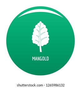 Mangold icon. Simple illustration of mangold vector icon for any design green