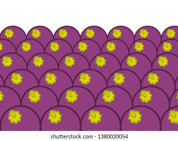 Mangosteen background. Cartoon style vector