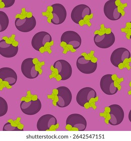 Fondo de mangostán. Modelo inconsútil con la fruta del mangostán para el Web, la impresión, la textura del paño o el Fondo de pantalla
