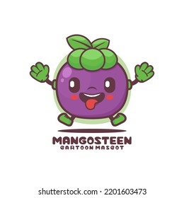 mangosteen cartoon mascot. fruit vector illustration. isolated on a white background