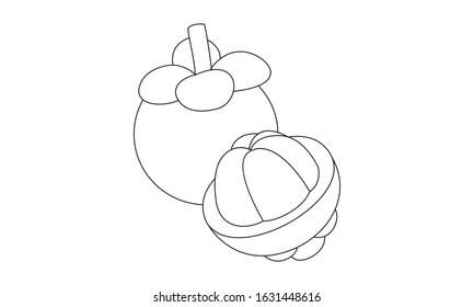 Mangosteen Coloring Book Fruit Educate Kids Stock Vector (Royalty Free ...