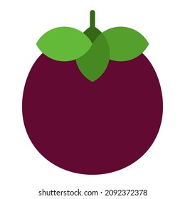 mangosteen flat clipart vector illustration