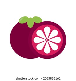 Mangosteen fruit icon logo vector design