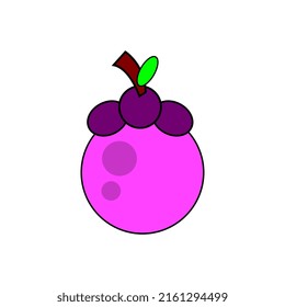 Icono de fruto de Mangosteen, ilustración vectorial sobre fondo blanco, calidad de imagen de primera calidad.