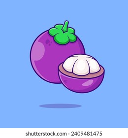 Mangosteen Fruit Illustration, Vector, Isolated Icon