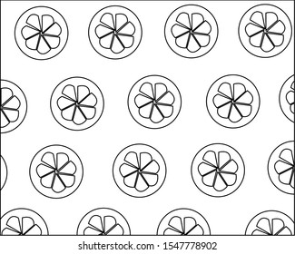 Mangosteen fruit pattern, isolated on white background