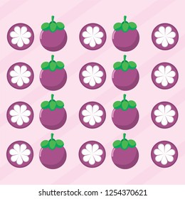 Mangosteen Fruit Pattren Background Design