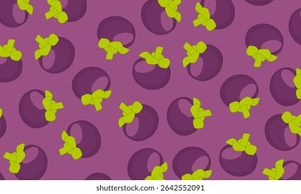Mangosteen Fruit Seamless Pattern. fruits background. Perfect For Background, Backdrop, Wallpaper and Cover Packaging. 