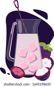 Mangosteen fruit shake cocktail,  deliciously refreshing mangosteen shake 