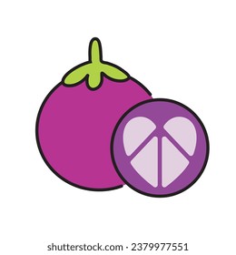mangosteen Fruit Vector Art, Icons, and Graphics, fresh fruits