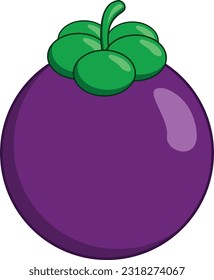 diseño vectorial de frutos de mangostino. adecuado para hacer iconos o pegatinas
