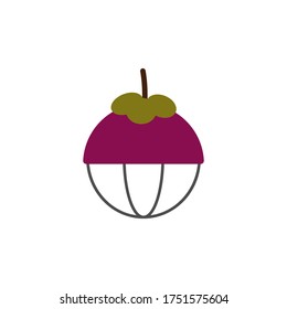 mangosteen fruit vector design template illustration