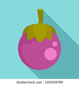 Mangosteen icon. Flat illustration of mangosteen vector icon for web design