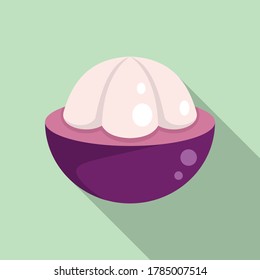 Mangosteen icon. Flat illustration of mangosteen vector icon for web design