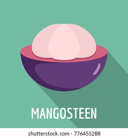 Mangosteen icon. Flat illustration of mangosteen vector icon for web