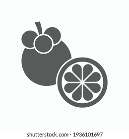 icono mangosteen, ilustración de vector de fruto