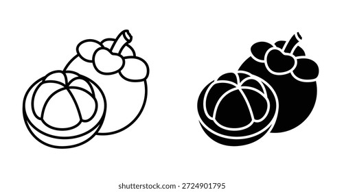 Mangosteen icon graphic design. Vector icon illustrations