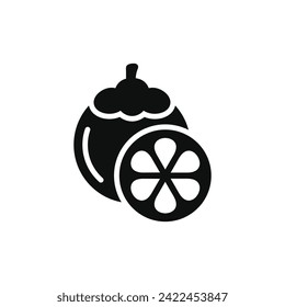 Mangosteen icon isolated on white background