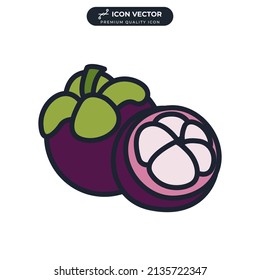 mangosteen icon symbol template for graphic and web design collection logo vector illustration