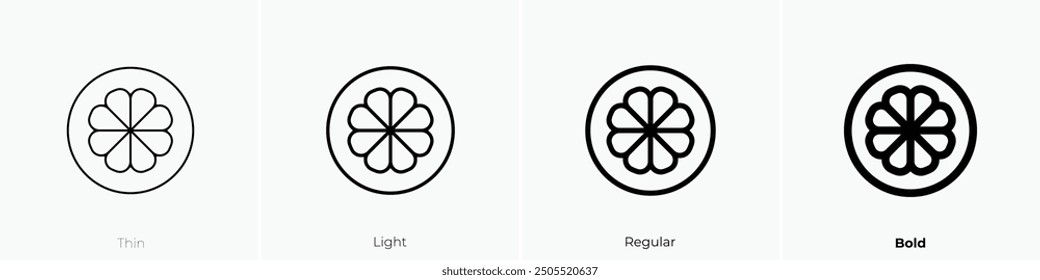 mangosteen icon. Thin, Light Regular And Bold style design isolated on white background