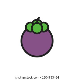 Mangosteen Icon Vector