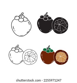mangosteen icon vector illustration logo design