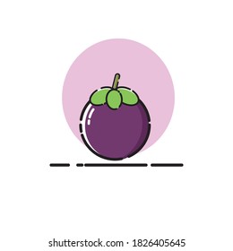 Estilo MBE del vector de iconos de Mangosteen