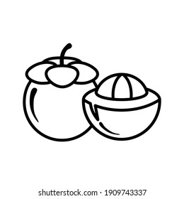 Mangosteen Icon Vector Sign  And Symbols.