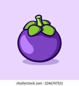 mangosteen illustration concept in cartoon style