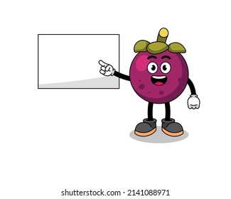 mangosteen illustration doing a presentation , character design