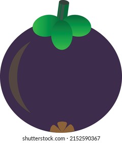 Icono o ilustración de Mangosteen en vector simple