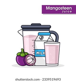 Mangosteen juice drink background design illustration