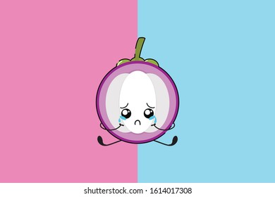 Mangosteen Kawaii Cute Illustration Character