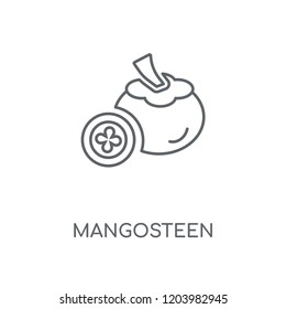 Mangosteen linear icon. Mangosteen concept stroke symbol design. Thin graphic elements vector illustration, outline pattern on a white background, eps 10.