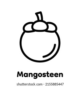Mangosteen linear icon, Vector, Illustration.