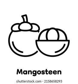 Mangosteen linear icon, Vector, Illustration.